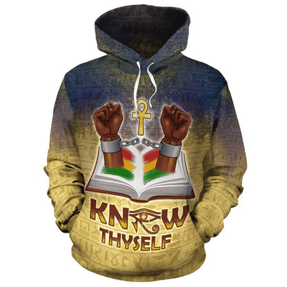 African Hoodie - Africa Black Know Thyself-ALL OVER PRINT HOODIES-HPArt-Men-S-Black-Vibe Cosy™