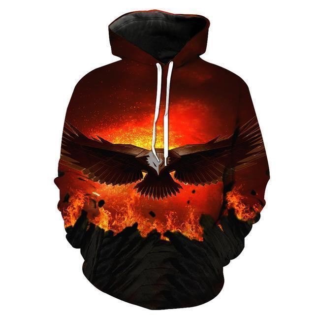 FIRE HOODIE EAGLE HG1081-Apparel-HG-Hoodie-S-Vibe Cosy™
