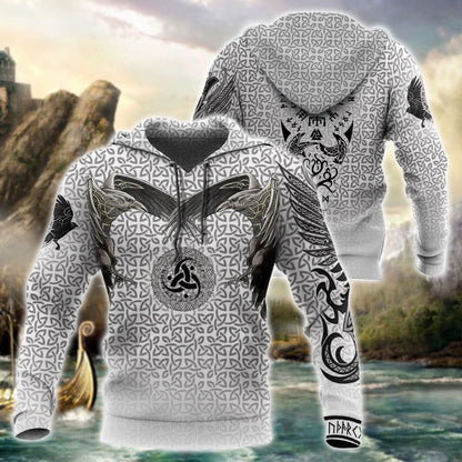 Viking Vegvisir Circle Hoodie-Apparel-HP Arts-Hoodie-S-Vibe Cosy™
