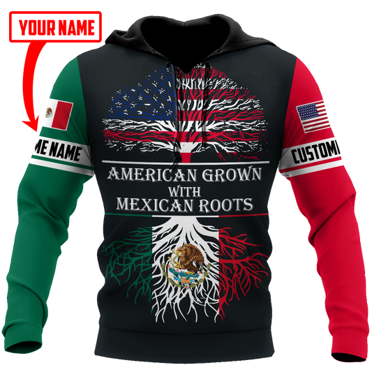 Persionalized American Grown With Mexican Roots 3D All Over Printed Shirts
