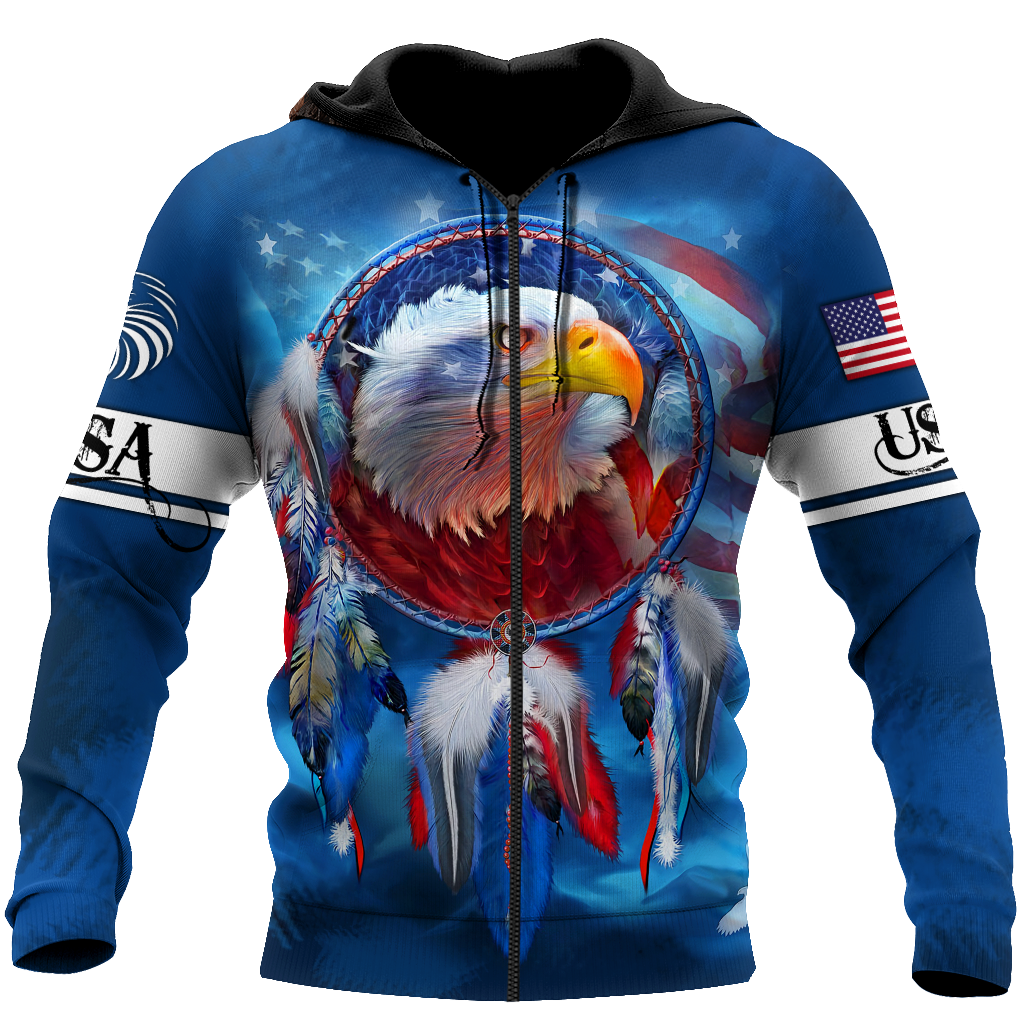 Eagle American Flag 3D All Over Printed Shirts For Men & Women-Apparel-TA-Zipped Hoodie-S-Vibe Cosy™