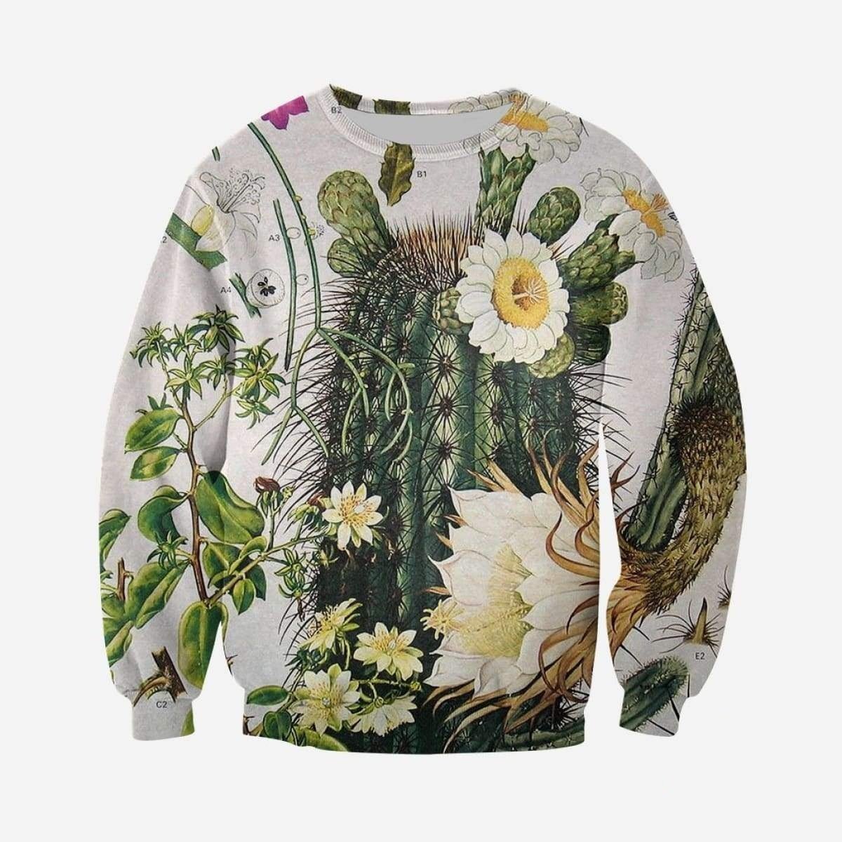 3D All Over Printed Flower Cactus scene Shirts-Apparel-NTH-Sweatshirt-S-Vibe Cosy™