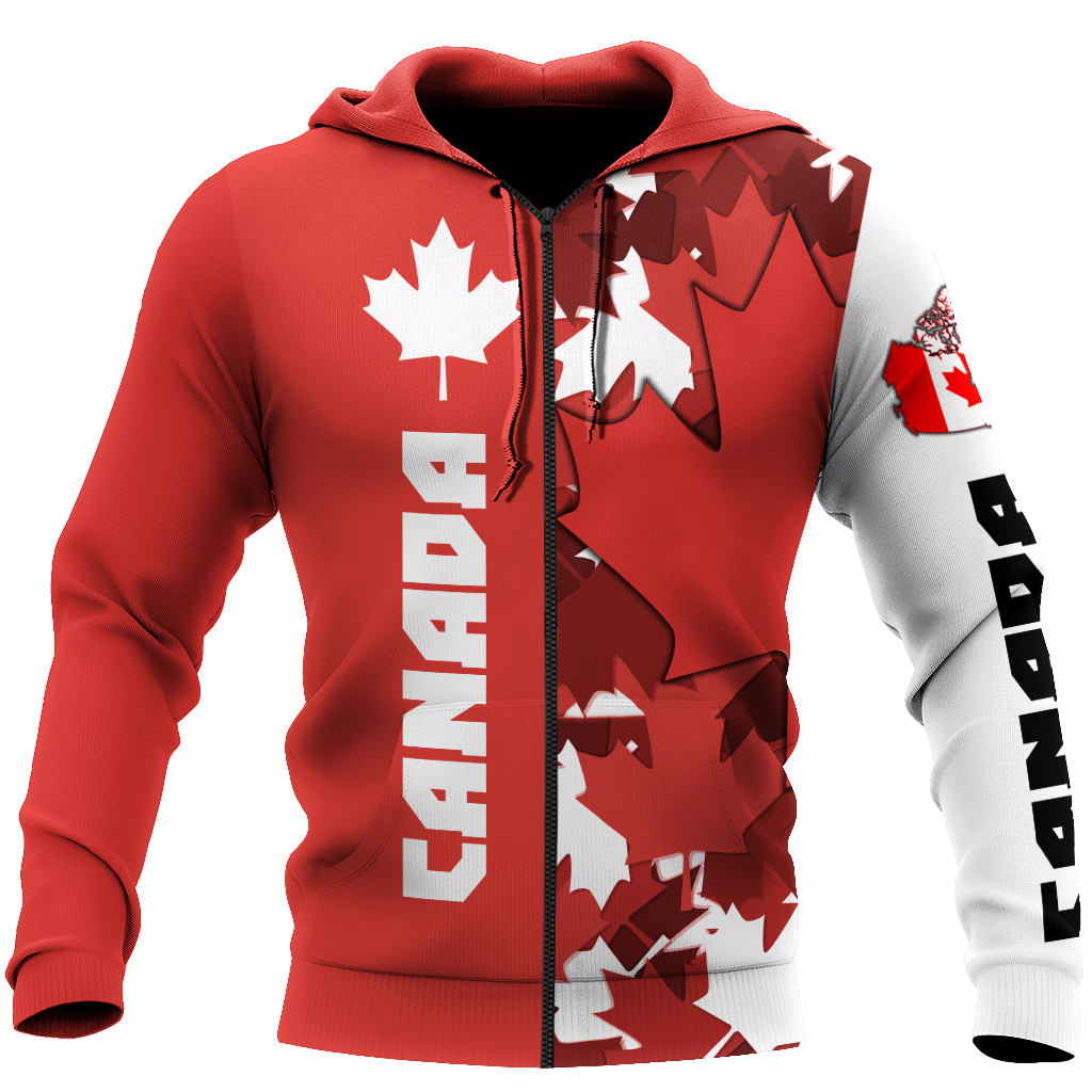 Canada Maple Leaf Hoodie-Apparel-PL8386-Zipped Hoodie-S-Vibe Cosy™