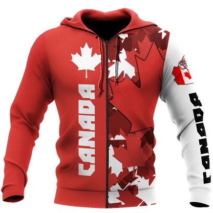 Canada Maple Leaf Hoodie-Apparel-PL8386-Zipped Hoodie-S-Vibe Cosy™