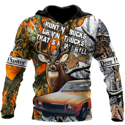 Hunting Bucks and Driving Trucks 3D All Over Print Hoodie DQB09242001