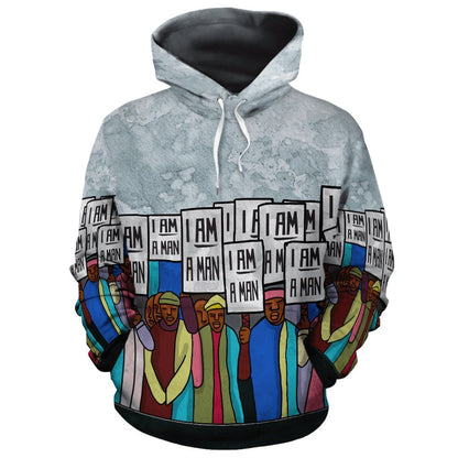 African Hoodie - African I'm a Man Hoodie-ALL OVER PRINT HOODIES-HPArt-Men-S-Black-Vibe Cosy™