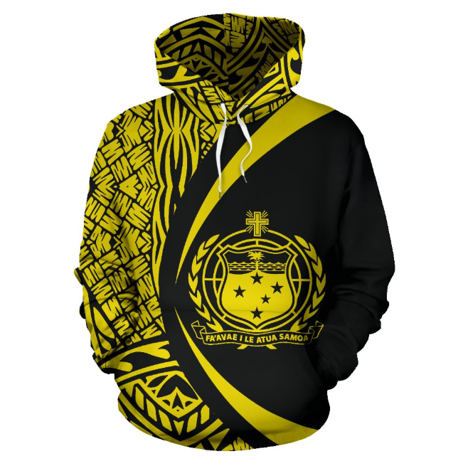 Samoa Polynesian Hoodie - Circle Style Yellow Color-ALL OVER PRINT HOODIES (P)-Phaethon-Hoodie-S-Vibe Cosy™