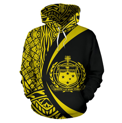 Samoa Polynesian Hoodie - Circle Style Yellow Color-ALL OVER PRINT HOODIES (P)-Phaethon-Hoodie-S-Vibe Cosy™