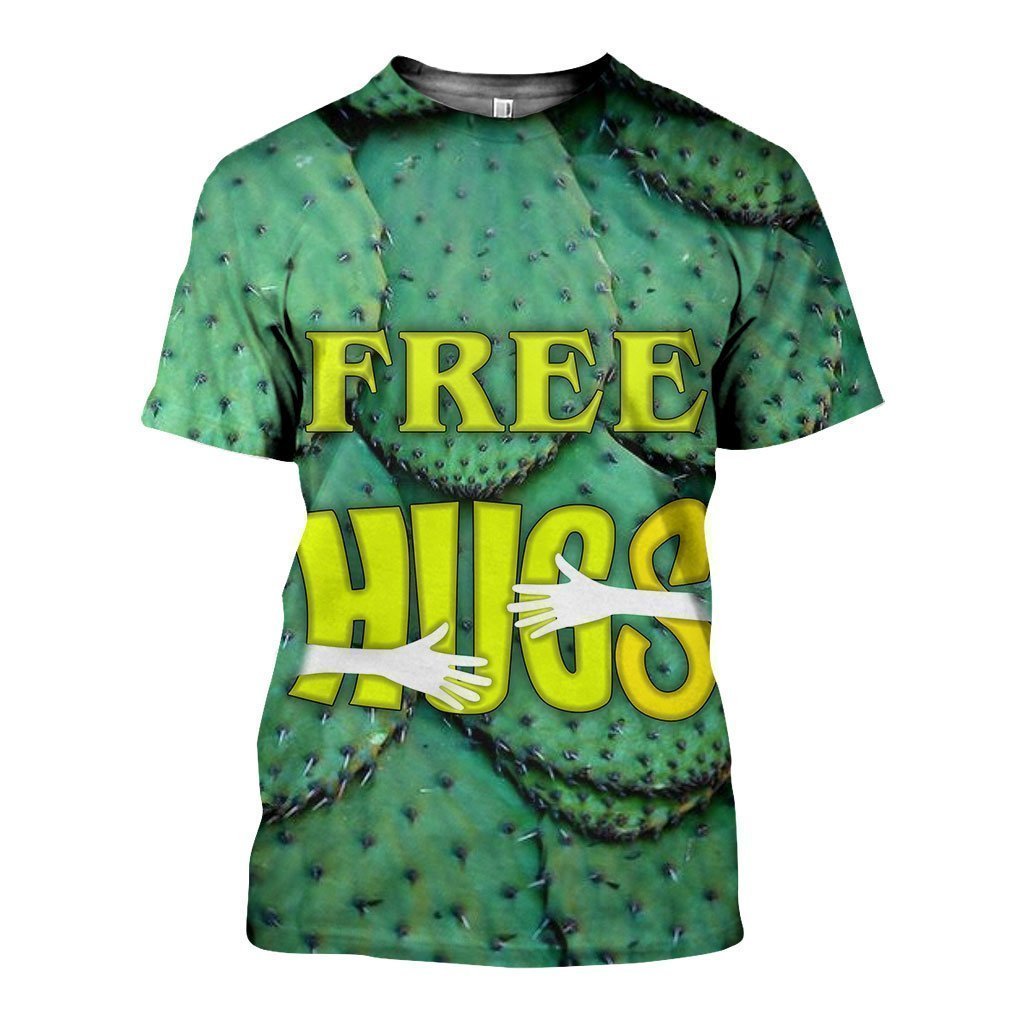All Over Printed Free Hugs Cactus-Apparel-Phaethon-T-Shirt-S-Vibe Cosy™
