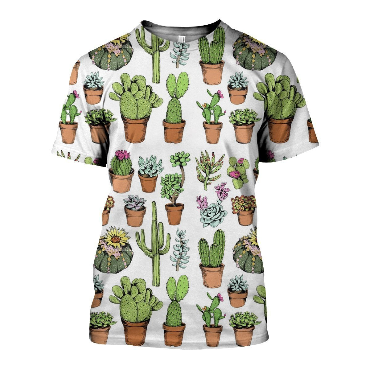 3D All Over Printed Cactus flower pot Shirts-Apparel-NTH-T-Shirt-S-Vibe Cosy™