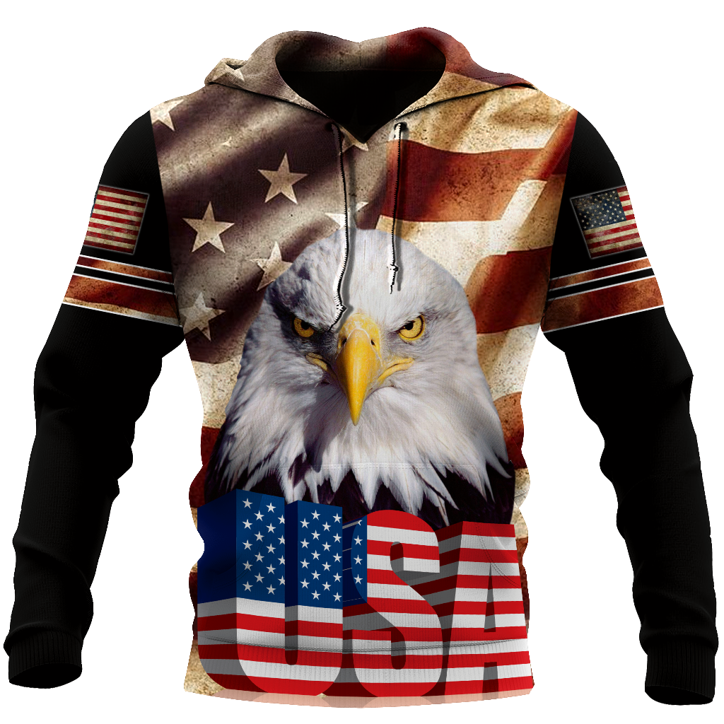 Eagle USA Flag 3D All Over Printed Shirts For Men & Women-Apparel-TA-Hoodie-S-Vibe Cosy™