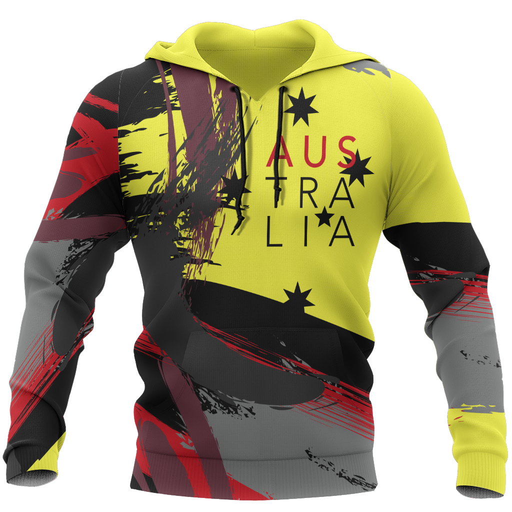 Australia Brush Athletic Style Aboriginal Colors Pullover Hoodie PL-Apparel-PL8386-Hoodie-S-Vibe Cosy™