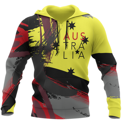 Australia Brush Athletic Style Aboriginal Colors Pullover Hoodie PL-Apparel-PL8386-Hoodie-S-Vibe Cosy™