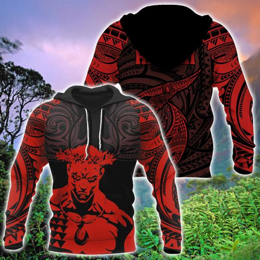 HAWAII HOOK POLYNESIAN RED ALL OVER PRINT HOODIES PL14032006-ALL OVER PRINT HOODIES (P)-Phaethon-Hoodie-S-Vibe Cosy™