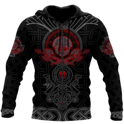 Love Viking Warriors tattoos 3D all over printed for man and women HHT30062001-Apparel-PL8386-Zipped Hoodie-S-Vibe Cosy™