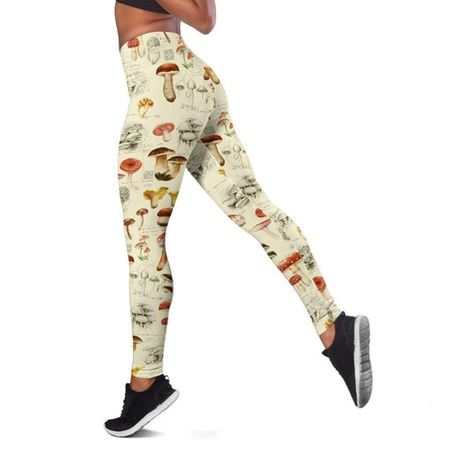 LEGGINGS – MUSHROOMS WATERCOLOR-Apparel-NTH-Legging-S-Vibe Cosy™