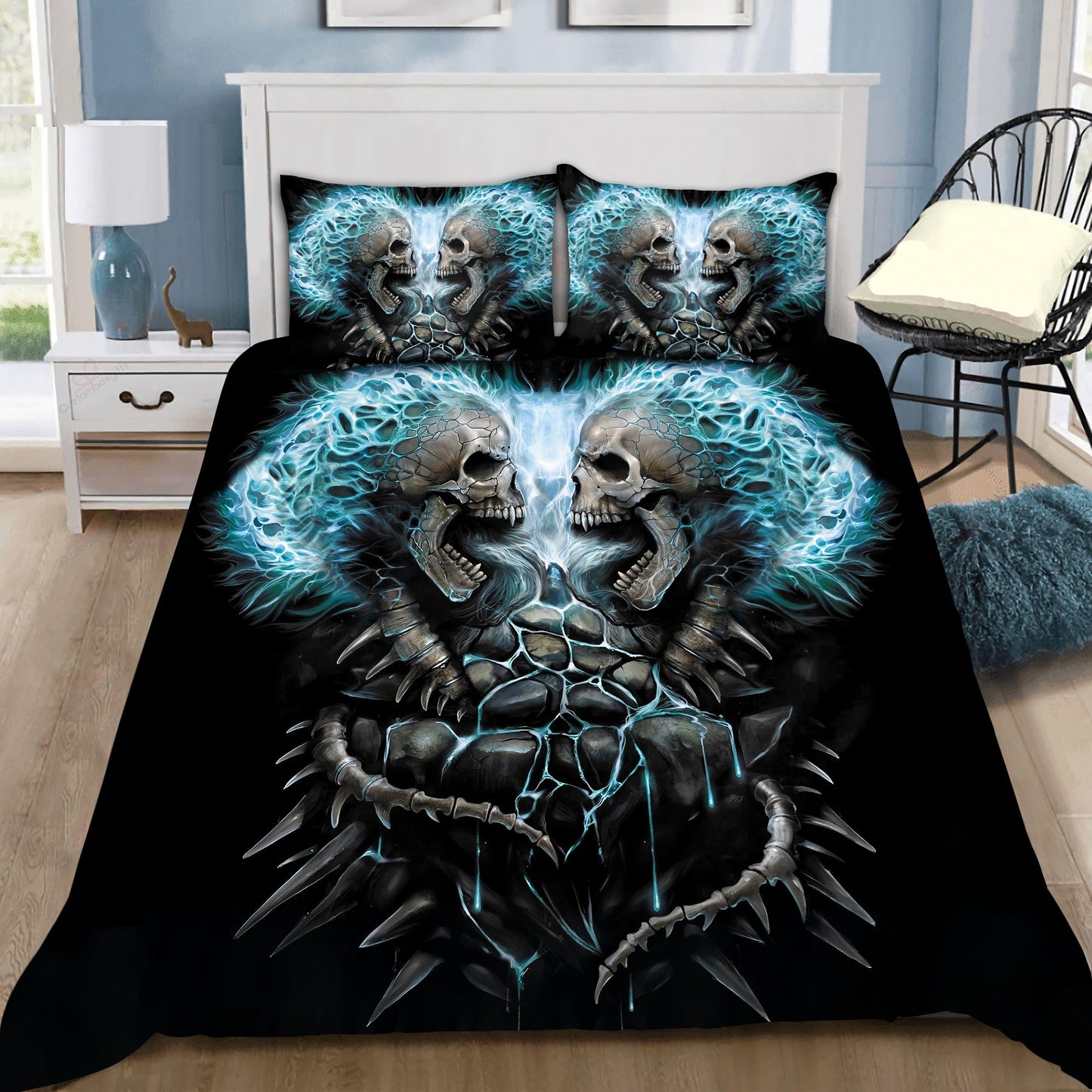Skull Bedding Set QB07042006-Quilt-TA-Twin-Vibe Cosy™