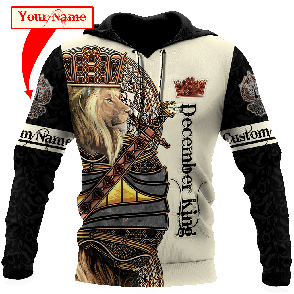 Custom Name December King 3D All Over Printed Unisex Shirts