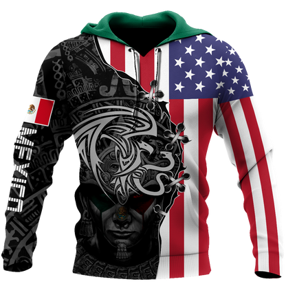 Mexico- US 3D All Over Printed Shirts For Men and Women-Apparel-TA-Hoodie-S-Vibe Cosy™