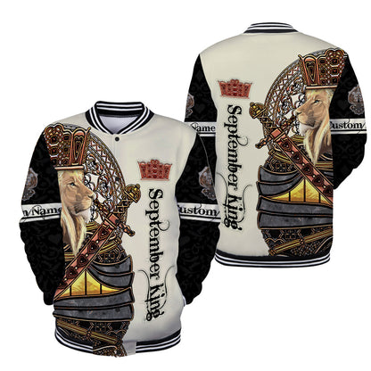 Custom Name September King Lion 3D All Over Printed Unisex Shirts