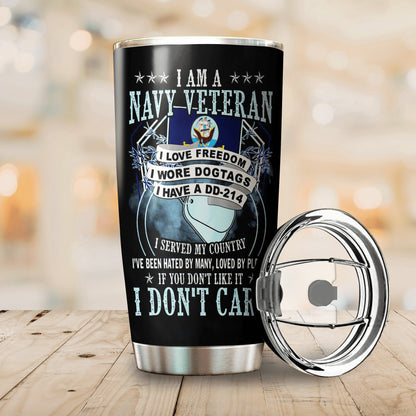 Customize Name United States Navy Veteran Tumbler