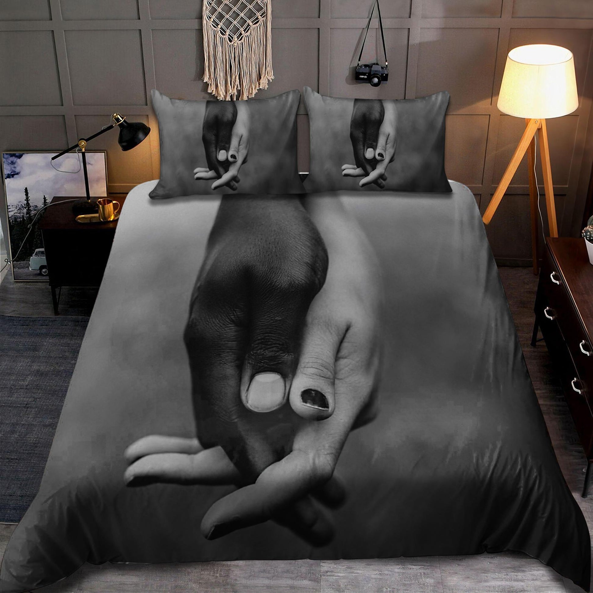 Black And White Couple Bedding Set DQB07282001-TQH-BEDDING SETS-TQH-Twin-Vibe Cosy™