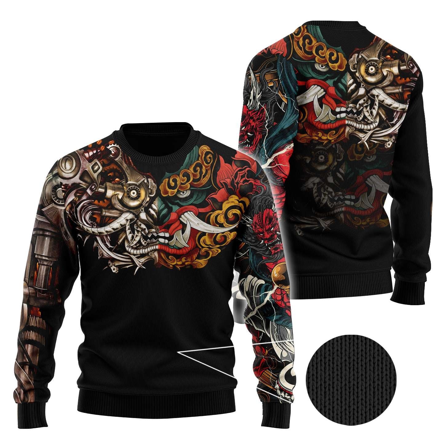 Japan Mask Tattoo 3D All Over Printed Unisex Shirt