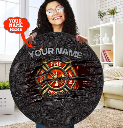 Customize Name Firefighter Circle Rug DQB29052101