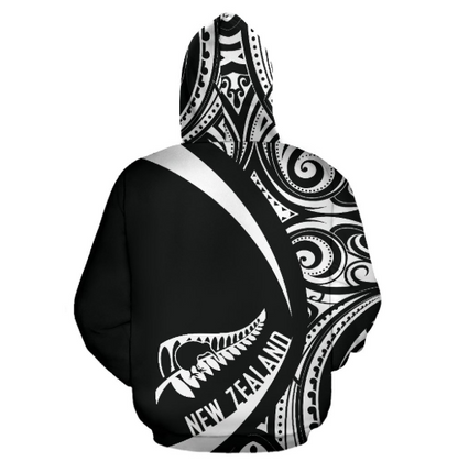 New Zealand Maori Pattern Hoodie - Circle Style - White HC-Apparel-Huyencass-Hoodie-S-Vibe Cosy™