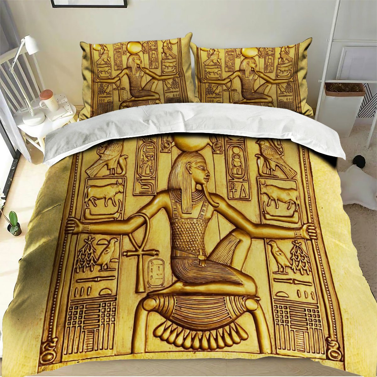 Ancient Egypt Bedding Set-Quilt-HP Arts-Twin-Vibe Cosy™