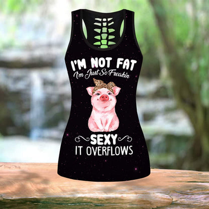 I'm Not Fat I'm Just Freakin Sexy It's Overflows Combo Tank + Legging DQB07312004-Apparel-TA-S-S-Vibe Cosy™