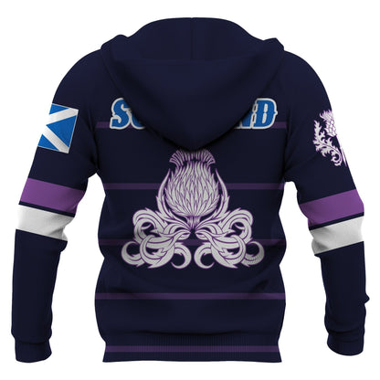 Scotland Lion Rampant with Thistle Hoodie NNK 1507-Apparel-PL8386-Zip Hoodie-S-Vibe Cosy™