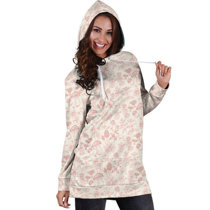 All Over Printing Red Pink Premium Hoodie Dress-Apparel-Phaethon-Hoodie Dress-S-Vibe Cosy™