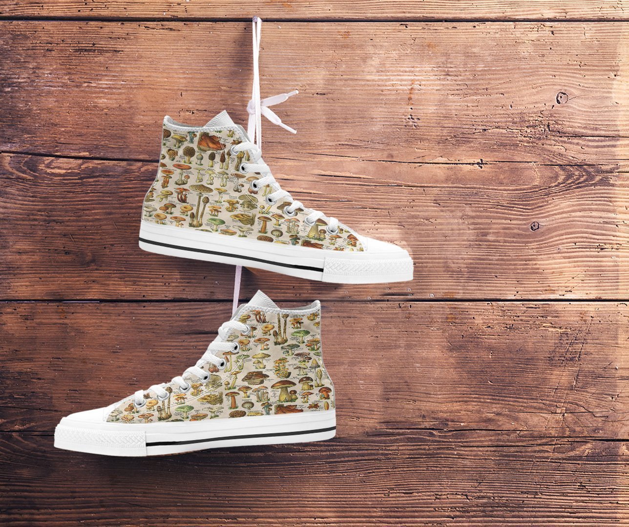 Champignons Shoes-HbArts-Mens High Top - White - Champignon Shoes-US5 (EU38)-Vibe Cosy™