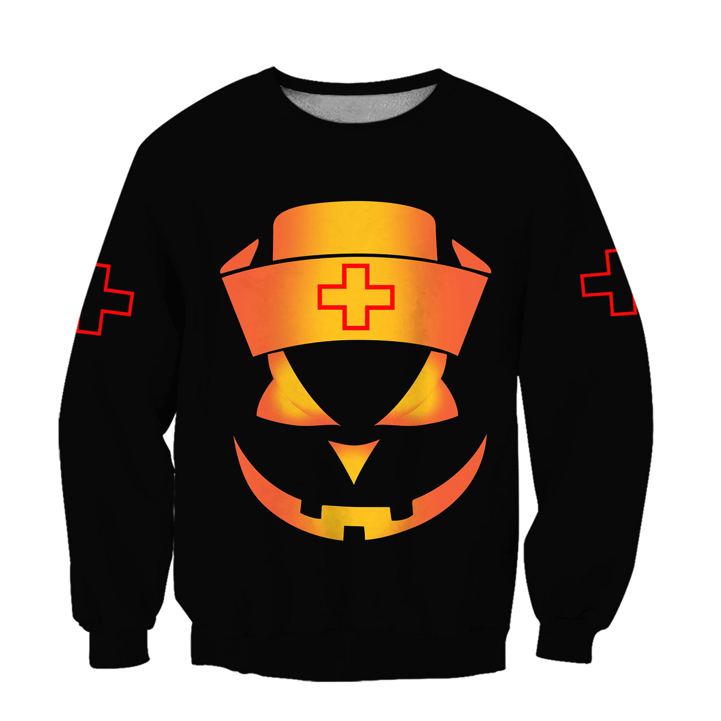 Nurse's Halloween Over Printed Hoodie