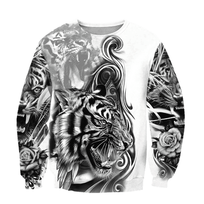 The Great Tiger Tattoo 3D All Over Print  Hoodie
