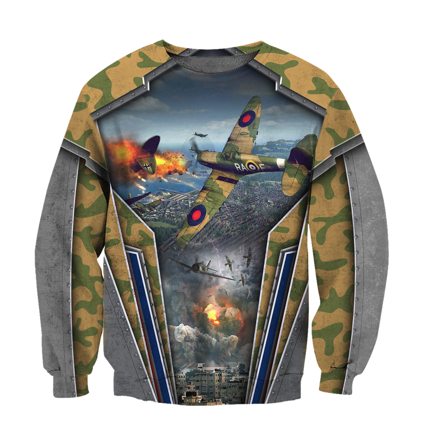 Air Force Aircraft Supermarine Spitfire 3D All Over Printed Shirts for Men and Women AM170101-Apparel-TT-Sweatshirts-S-Vibe Cosy™