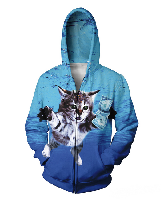 Cat Cobain Zip-Up Hoodie For Man and Women PL04032006-Apparel-PL8386-Zip-S-Vibe Cosy™
