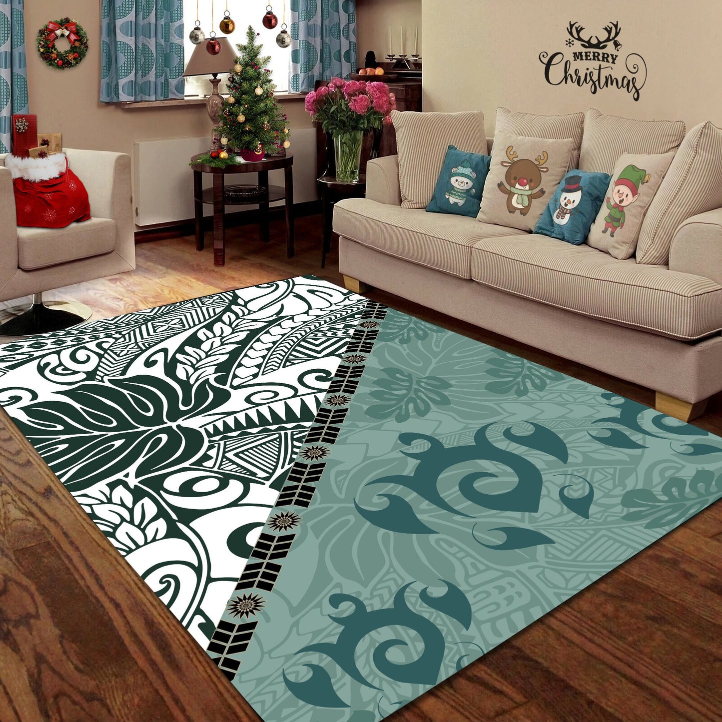 Premium Leaves And Turtles Rug