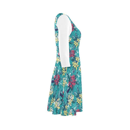 Plumeria Sundress 01 - AH-SLEEVE SUNDRESSES-e-joyer-XS-White-Sundress-Vibe Cosy™