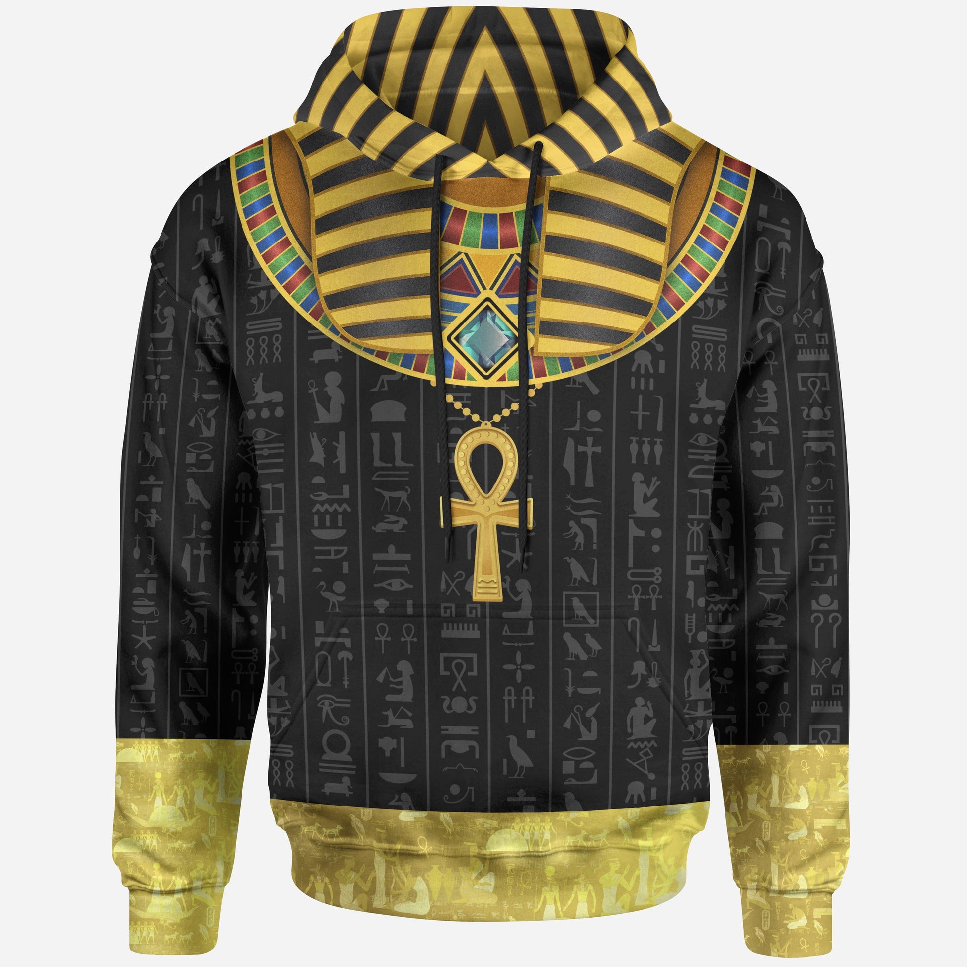 African Hoodie - Pharaoh Cosplay All Over Hoodie-ALL OVER PRINT HOODIES (A)-HPArt-Men-XXXL-Black-Vibe Cosy™