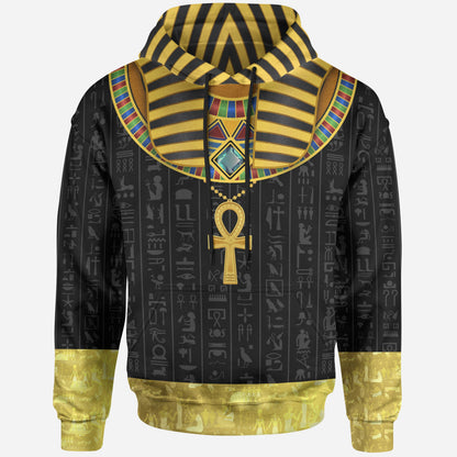African Hoodie - Pharaoh Cosplay All Over Hoodie-ALL OVER PRINT HOODIES (A)-HPArt-Men-XXXL-Black-Vibe Cosy™