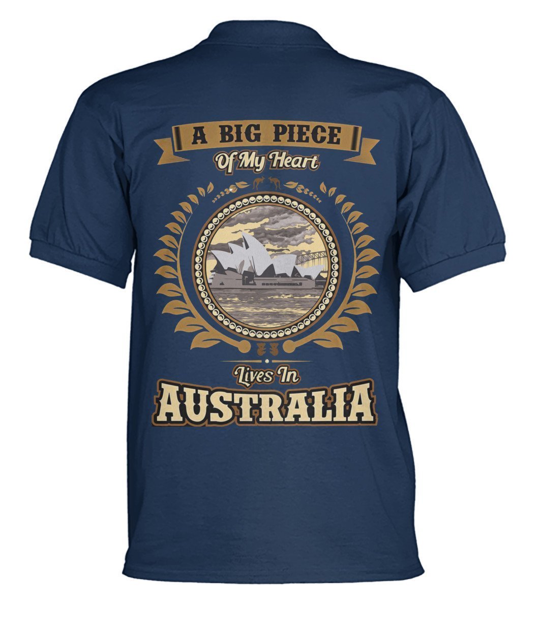 Australia in My Heart Polo T-Shirt - BN04-POLO T-SHIRTS-HP Arts-J Navy-S-Men's Polo-Vibe Cosy™
