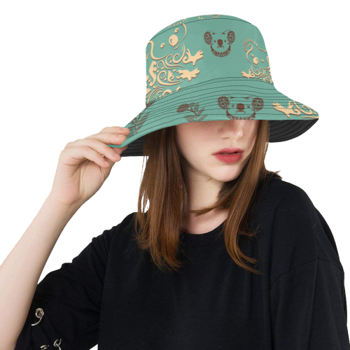 Australia Koala All Over Print Bucket Hat NN8-BUCKET HATS-HP Arts-One Size-Vibe Cosy™