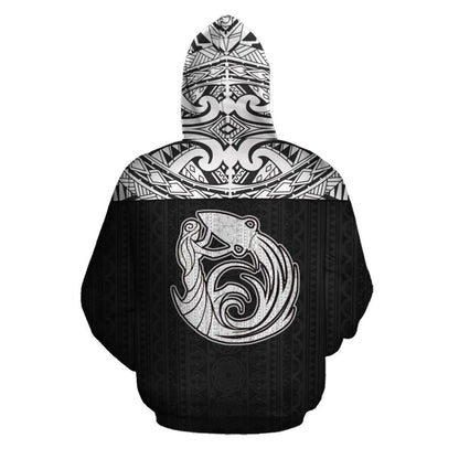 Aquarius Zodiac - Poly All Over Hoodie Black Version NTH140846-Apparel-NTH-Hoodie-S-Vibe Cosy™