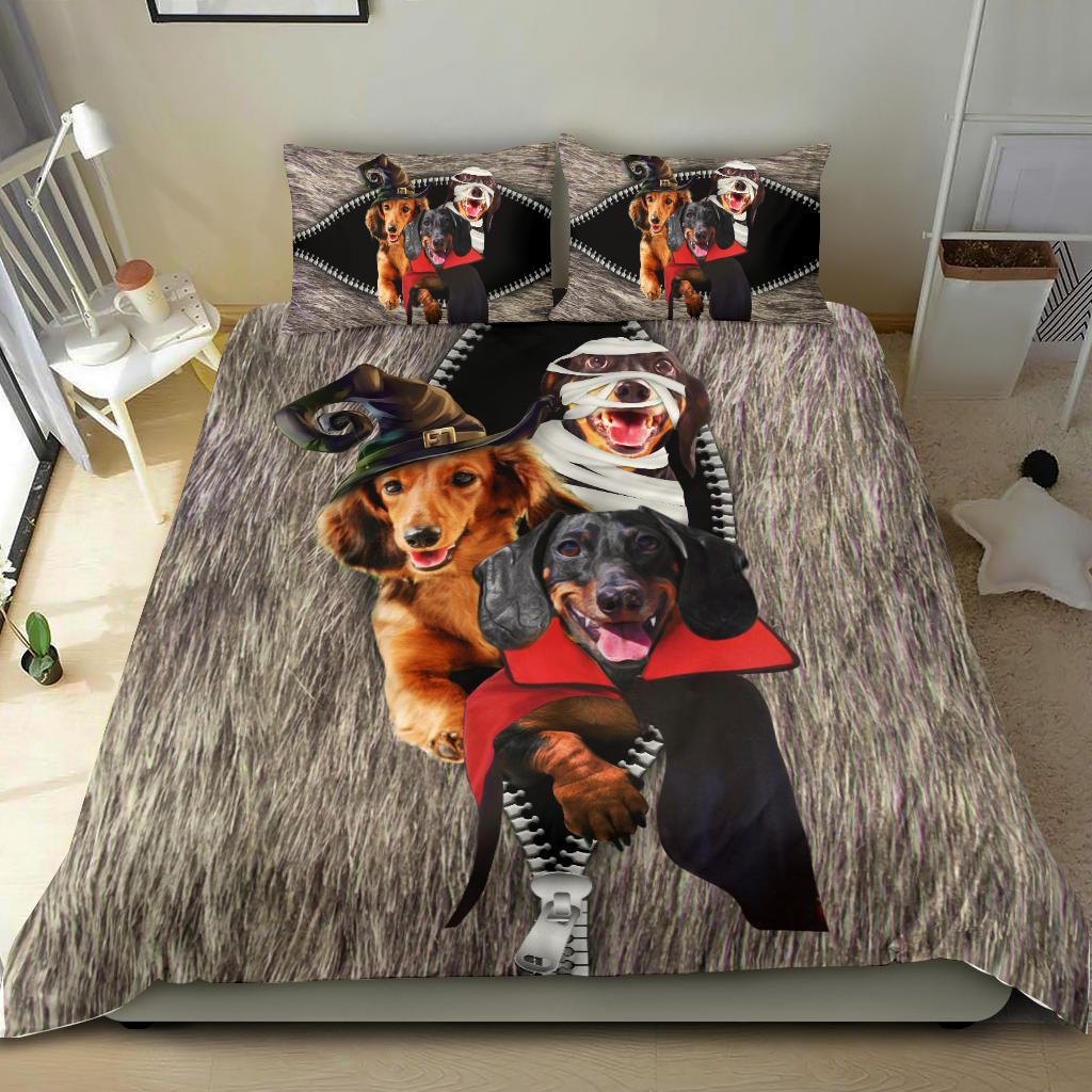 Dachshunds Costume Halloween Funny Dog Halloween Gift Ideas 3D printed Bedding set