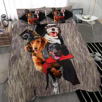 Dachshunds Costume Halloween Funny Dog Halloween Gift Ideas 3D printed Bedding set