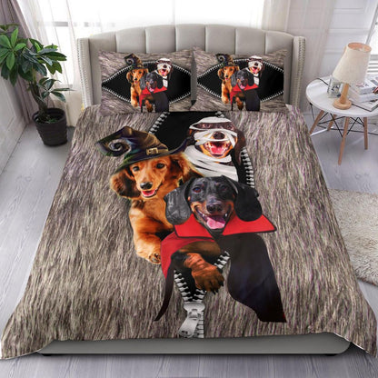 Dachshunds Costume Halloween Funny Dog Halloween Gift Ideas 3D printed Bedding set