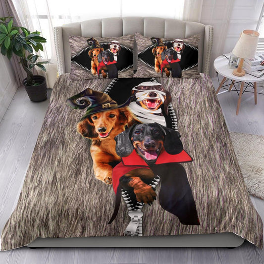 Dachshunds Costume Halloween Funny Dog Halloween Gift Ideas 3D printed Bedding set
