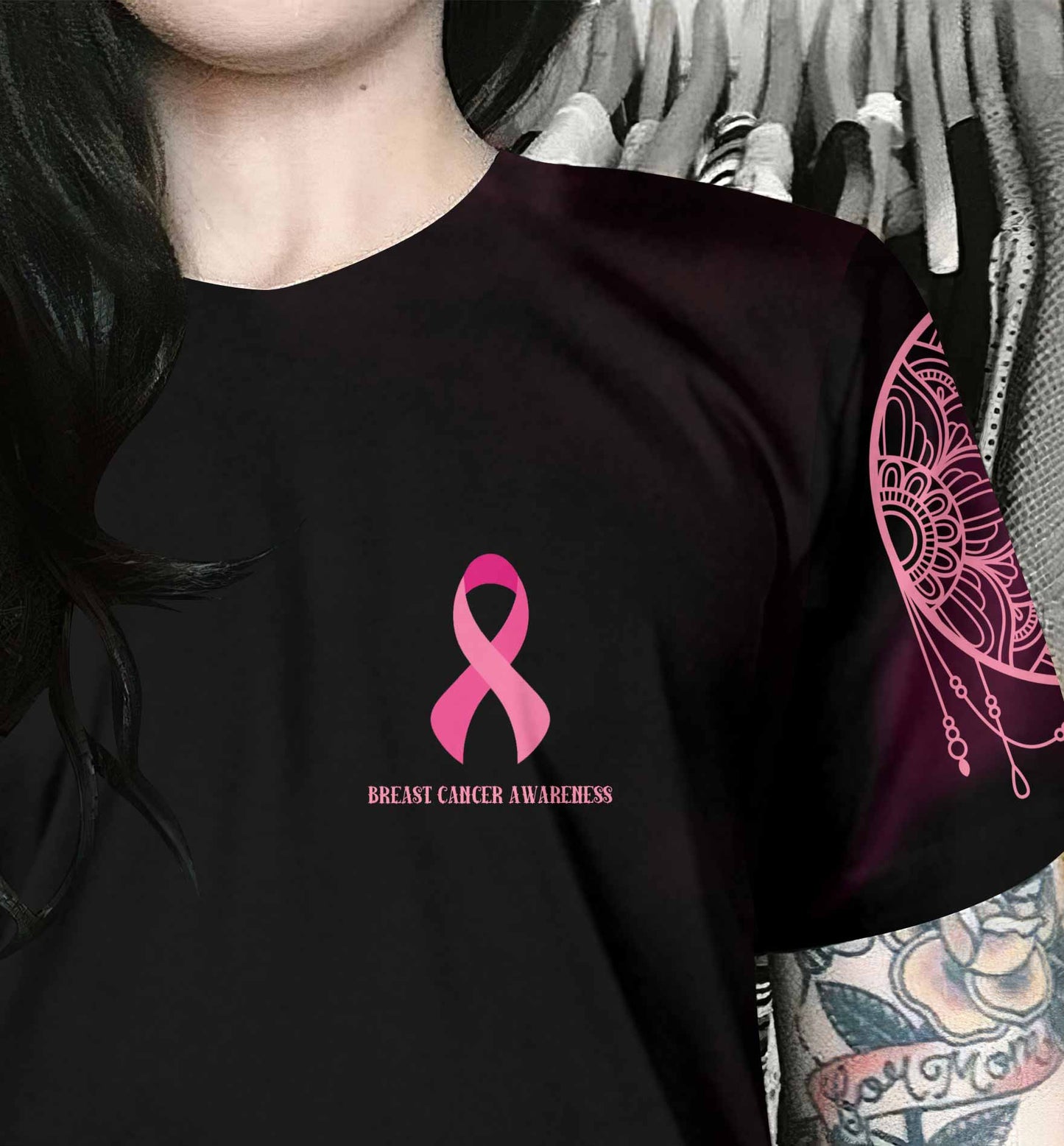 In October We Wear Pink - Breast Cancer Awareness All Over Printed T-Shirt